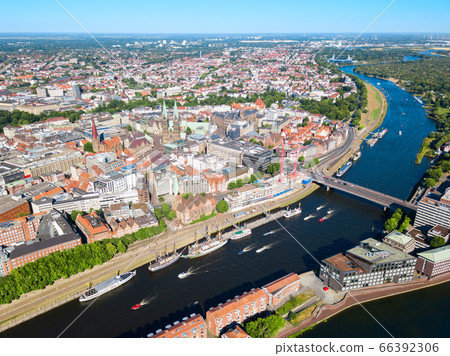 Bremen old town aerial view Bremen old town aerial view 66392306