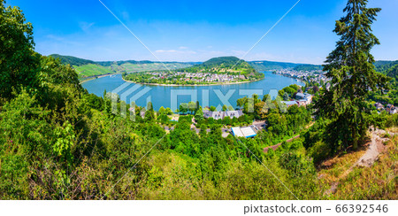 Boppard town aerial view, Germany 66392546