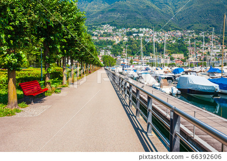 Locarno port with boats, Switzerland 66392606
