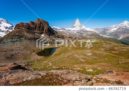 Riffelsee lake and Matterhorn, Switzerland Riffelsee lake and Matterhorn, Switzerland 66392719