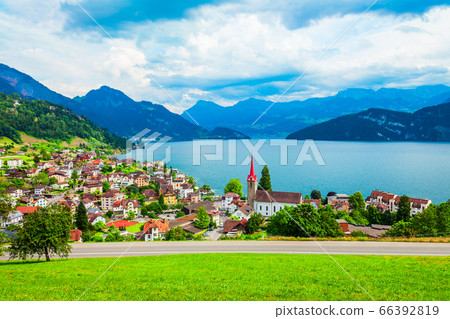 Weggis town on Lake Lucerne 66392819