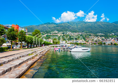 Locarno port with boats, Switzerland 66392851