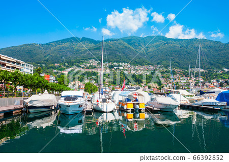 Locarno port with boats, Switzerland 66392852