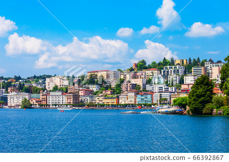 Lugano lake and city, Switzerland Lugano lake and city, Switzerland 66392867