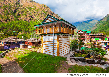 Local houses in Kasol village, India Local houses in Kasol village, India 66392941