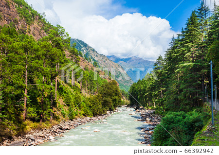 Himalaya mountains landscape, Parvati valley 66392942