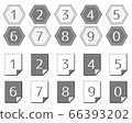 數字圖標黑色和白色單色 66393202