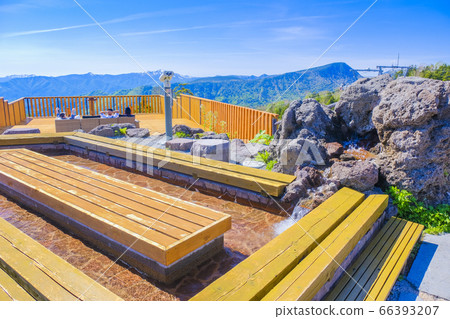 Sky footbath and mountain view 66393207
