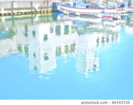 反映在海面上的白色建築物 反映在海面上的白色建築物 66393530