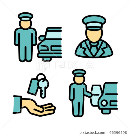 Valet icons set, outline style 66396398