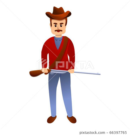 Cowboy with riffle icon, cartoon style 66397765