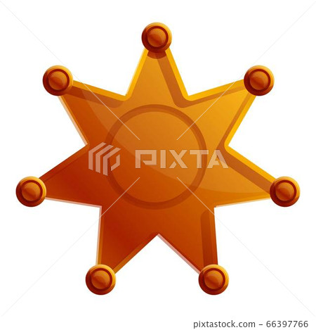 Cowboy sheriff star icon, cartoon style 66397766