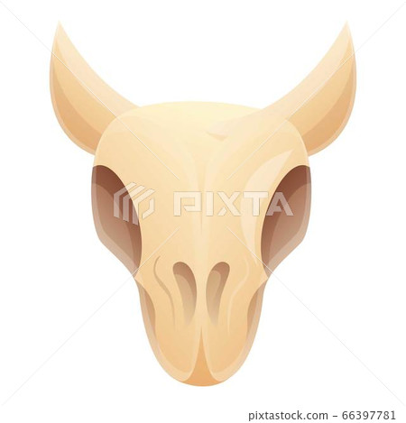 Cow skull icon, cartoon style 66397781
