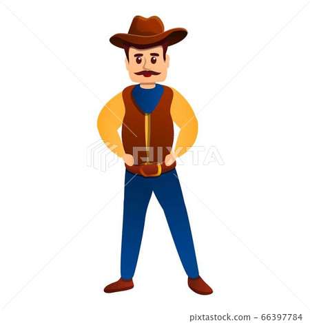 Serious cowboy icon, cartoon style - Stock Illustration [66397784] - PIXTA