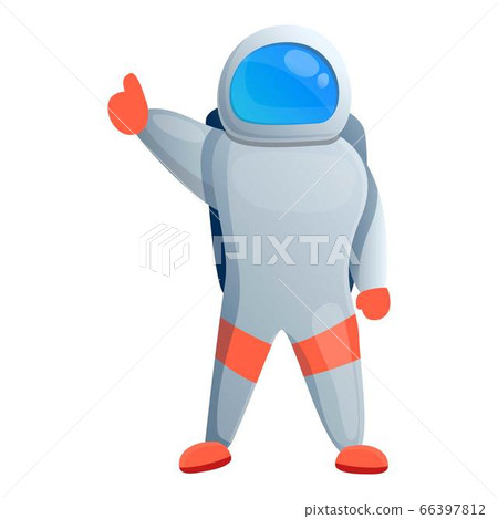 Astronaut thumb up icon, cartoon style 66397812