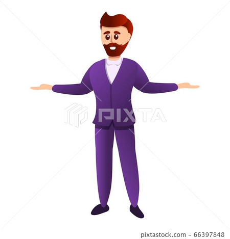 Crazy office party icon, cartoon style 66397848