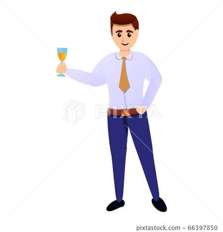 Office party toast icon, cartoon style 66397850