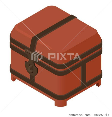 Closed dower chest icon, isometric style Closed dower chest icon, isometric style 66397914