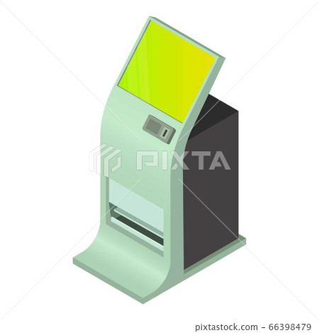 Computer kiosk icon, isometric style 66398479