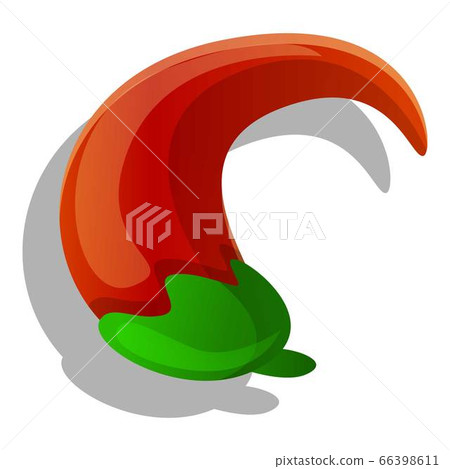 Red chilli pepper icon, cartoon style 66398611