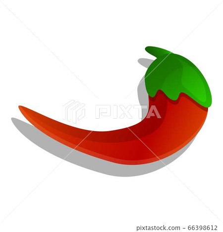 Red chilli icon, cartoon style 66398612