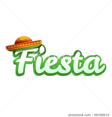 Fiesta text icon, cartoon style Fiesta text icon, cartoon style 66398614