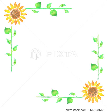 Watercolor illustration: sunflower frame - Stock Illustration [66398665 ...