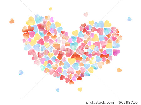 Watercolor heart _ pink - Stock Illustration [66398716] - PIXTA