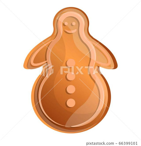 Gingerbread snowman icon, cartoon style 66399101