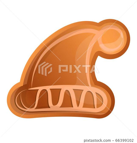 Santa hat gingerbread icon, cartoon style 66399102