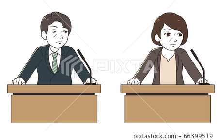 Interview at a press conference Interview at a press conference 66399519