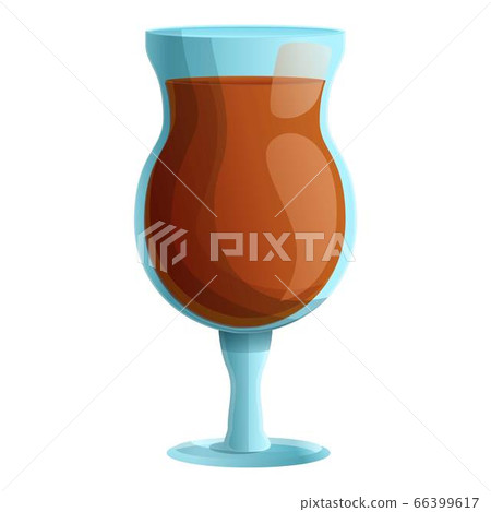 Hot chocolate glass icon, cartoon style 66399617