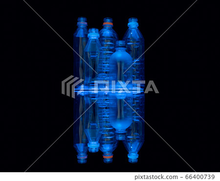 Neon blue illuminated clear recycle plastic water 66400739
