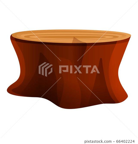 Big tree stump icon, cartoon style Big tree stump icon, cartoon style 66402224
