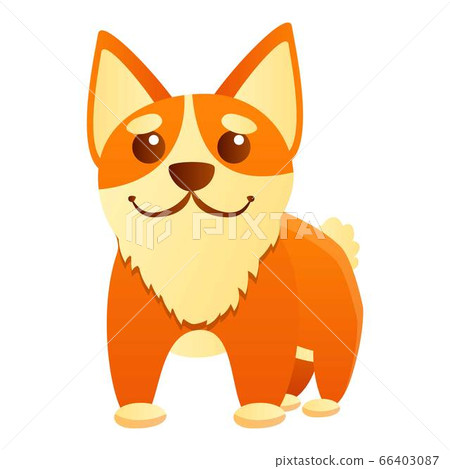 Cute corgi dog icon, cartoon style Cute corgi dog icon, cartoon style 66403087