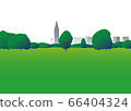 公園樹木和草廣場的插圖 66404324