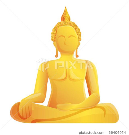 Wat Muang Buddha icon, cartoon style 66404954