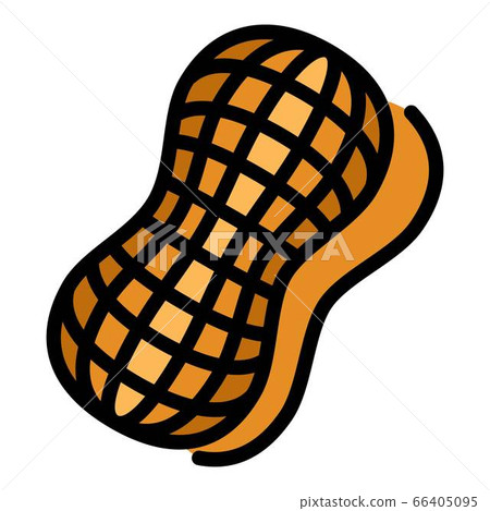 Shell peanut icon, outline style 66405095