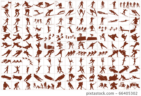 Winter sports silhouette Copper frame name 66405302