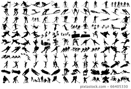 Winter sports silhouettes 66405330