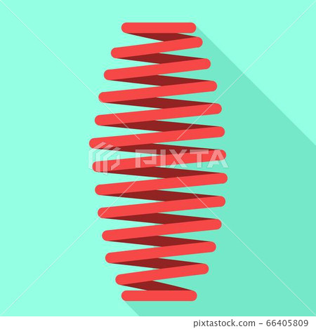 Red coil icon, flat style 66405809