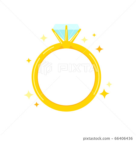 Golden ring with a diamond icon isolated on white background. Golden ring with a diamond icon isolated on white background. 66406436