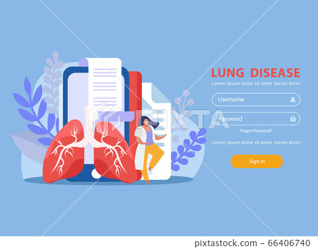 Lungs Flat Background 66406740