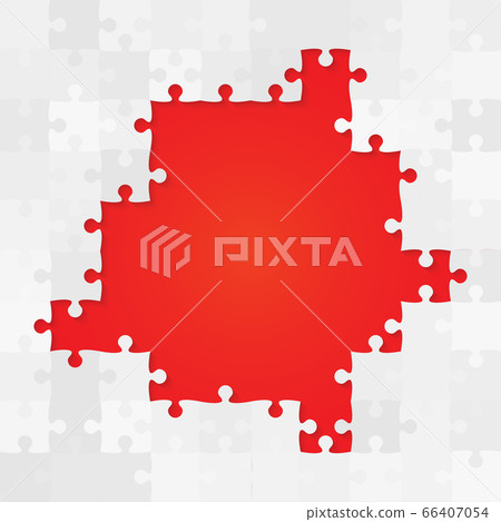 Vector background grey pieces puzzle frame jigsaw 66407054