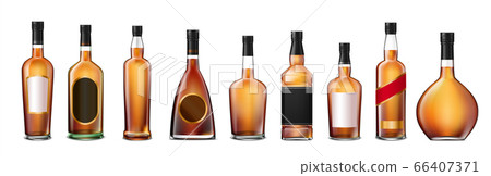 Alcohol Bottles Realistic Set 66407371