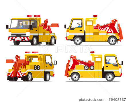 Tow truck, dolly, tow, road service, illustration, set Tow truck, dolly, tow, road service, illustration, set 66408387
