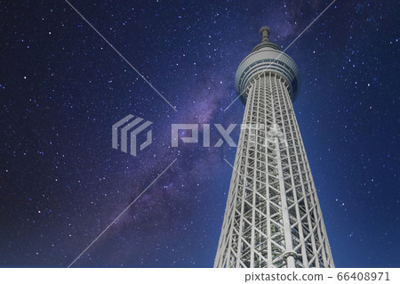 Tokyo Sky Tree and Milky Way Starry Sky Composite Tokyo Sky Tree and Milky Way Starry Sky Composite 66408971