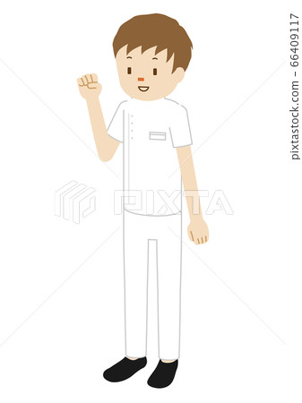 一名醫務工作者（物理治療師）的插圖（膽量姿勢） 66409117