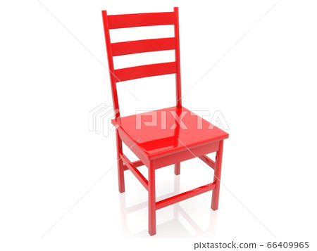 Red chair on white background 66409965