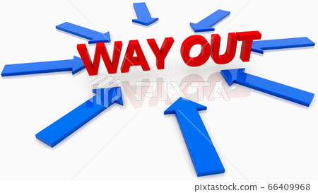 Arrows with way out concept Arrows with way out concept 66409968